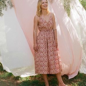 Christy Dawn Lincoln Dress in Mandarin Ditsy Field (Size S Petite)